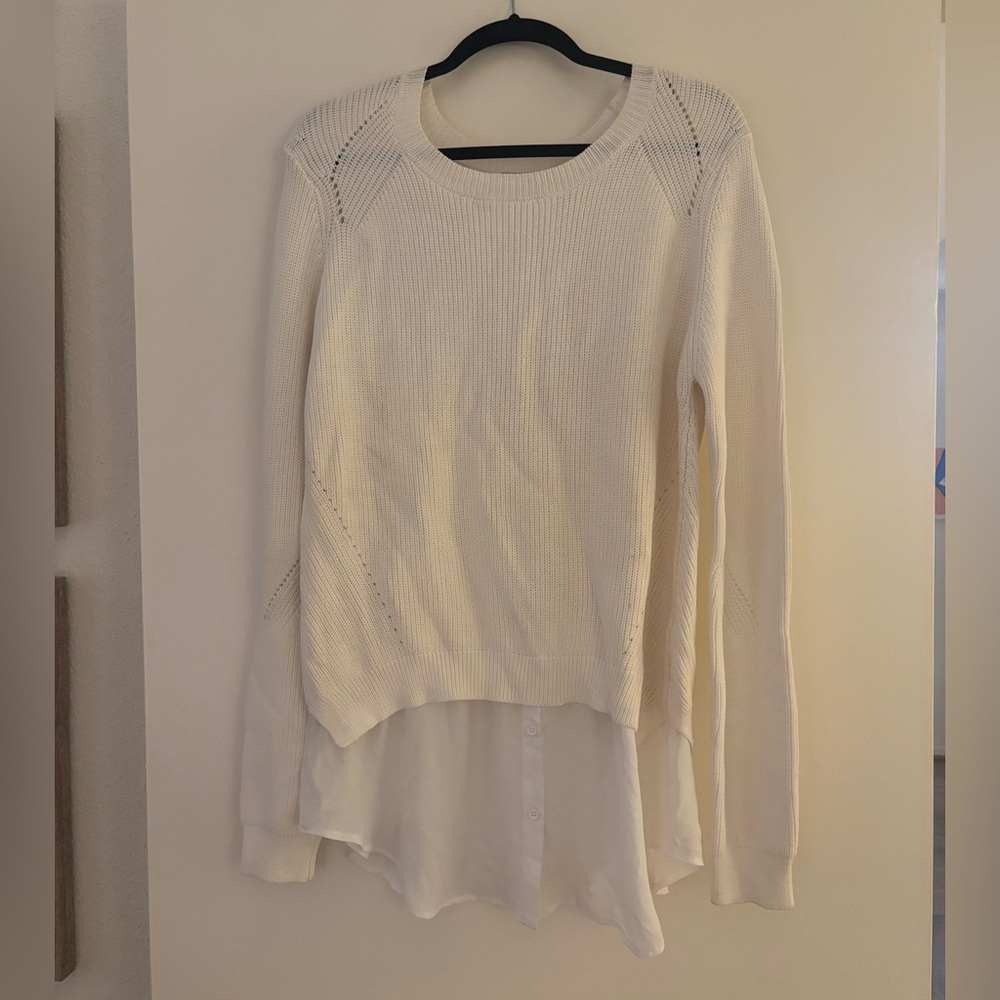 NWT Ivory Knit sweater + blouse Combo - Picture 4 of 10
